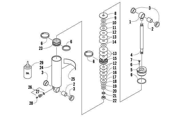 Parts Diagram for Arctic Cat 2007 JAGUAR Z1 1100 EFI SNOWMOBILE REAR SUSPENSION REAR ARM SHOCK ABSORBER