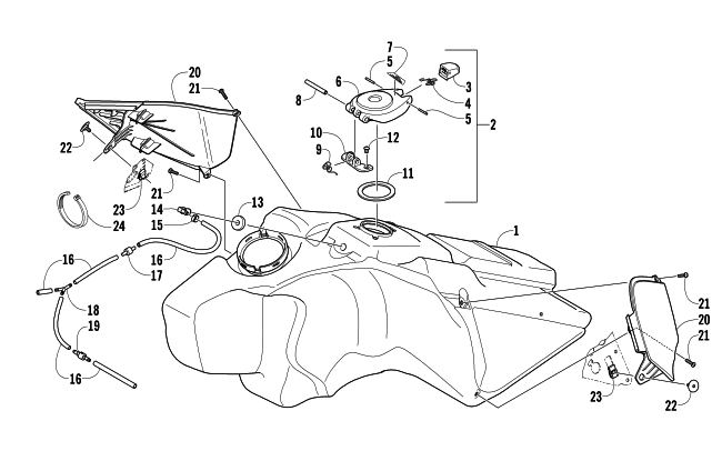 Parts Diagram for Arctic Cat 2007 JAGUAR Z1 1100 EFI SNOWMOBILE GAS TANK ASSEMBLY