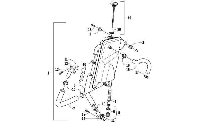 Parts Diagram for Arctic Cat 2007 JAGUAR Z1 1100 EFI SNOWMOBILE OIL TANK ASSEMBLY