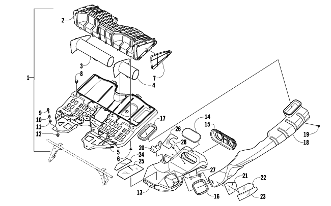Parts Diagram for Arctic Cat 2007 F1000 EFI LXR SNOWMOBILE AIR SILENCER ASSEMBLY