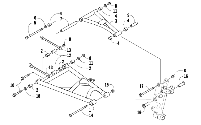 Parts Diagram for Arctic Cat 2007 AC 600 MODIFIED SNO PRO SNOWMOBILE A-ARM ASSEMBLY