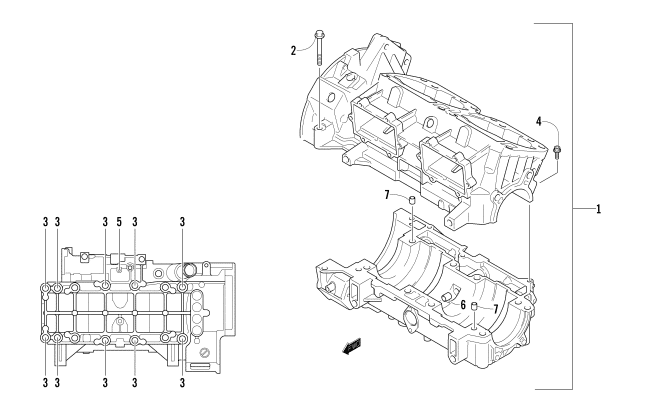 Parts Diagram for Arctic Cat 2013 XF 800 CROSS-TOUR SNOWMOBILE CRANKCASE ASSEMBLY