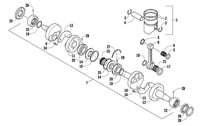 Parts Diagram for Arctic Cat 2009 M8 153 LE SNO PRO SNOWMOBILE PISTON AND CRANKSHAFT