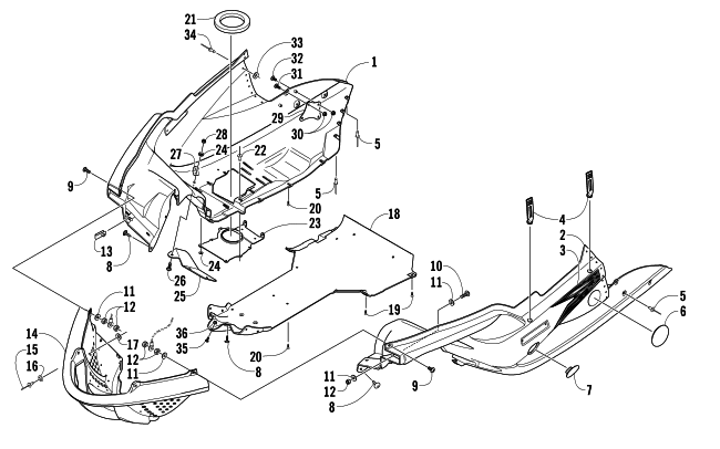 Parts Diagram for Arctic Cat 2007 AC 600 MODIFIED SNO PRO SNOWMOBILE BELLY PAN ASSEMBLY