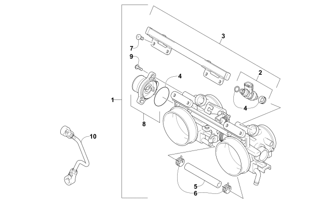 Parts Diagram for Arctic Cat 2016 M 8000 SNO PRO 153 ES SNOWMOBILE THROTTLE BODY ASSEMBLY