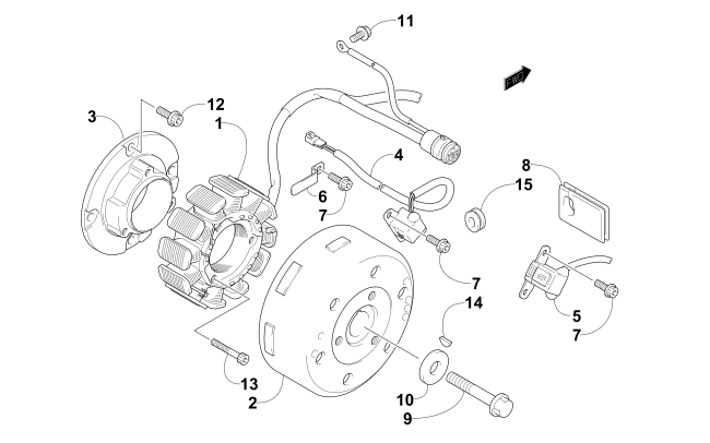 Parts Diagram for Arctic Cat 2015 M 8000 SNO PRO 162 SNOWMOBILE MAGNETO
