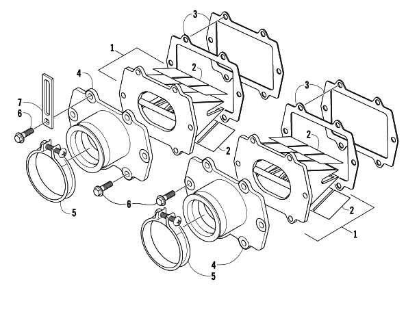 Parts Diagram for Arctic Cat 2007 AC 600 MODIFIED SNO PRO SNOWMOBILE REED VALVE ASSEMBLY