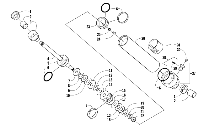 Parts Diagram for Arctic Cat 2007 M1000 EFI 162 SNOWMOBILE REAR SUSPENSION REAR ARM SHOCK ABSORBER