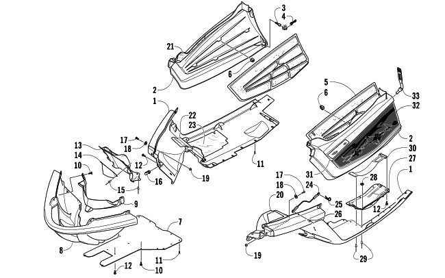 Parts Diagram for Arctic Cat 2007 M1000 EFI 153 SNOWMOBILE BELLY PAN ASSEMBLY