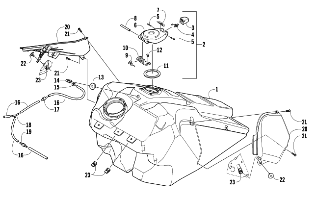 Parts Diagram for Arctic Cat 2007 F8 EFI SNO PRO SNOWMOBILE GAS TANK ASSEMBLY
