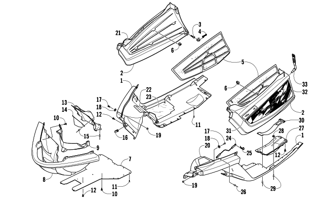 Parts Diagram for Arctic Cat 2007 CROSSFIRE 1000 EFI SNO PRO SNOWMOBILE BELLY PAN ASSEMBLY