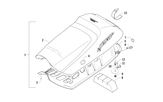 Parts Diagram for Arctic Cat 2007 CROSSFIRE 1000 EFI SNO PRO SNOWMOBILE SEAT ASSEMBLY