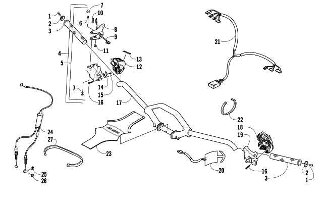 Parts Diagram for Arctic Cat 2007 CROSSFIRE 500 EFI SNOWMOBILE HANDLEBAR AND CONTROLS