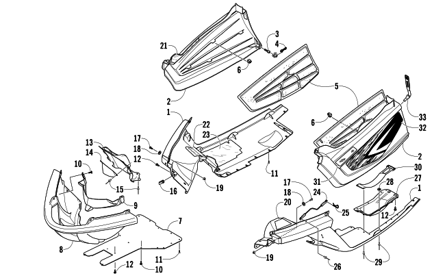 Parts Diagram for Arctic Cat 2007 CROSSFIRE 1000 EFI SNOWMOBILE BELLY PAN ASSEMBLY