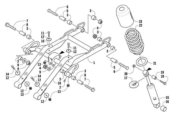 Parts Diagram for Arctic Cat 2007 CROSSFIRE 500 EFI SNOWMOBILE REAR SUSPENSION FRONT ARM ASSEMBLY