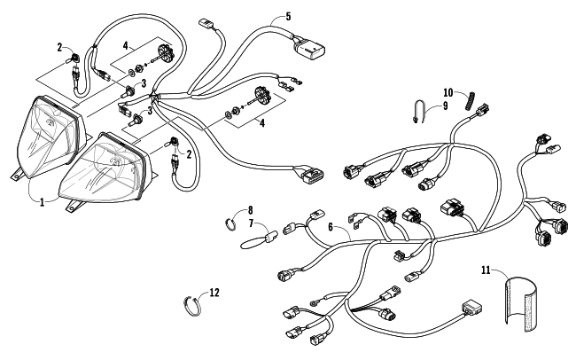 Parts Diagram for Arctic Cat 2007 F6 EFI SNO PRO SNOWMOBILE HEADLIGHT AND WIRING ASSEMBLIES