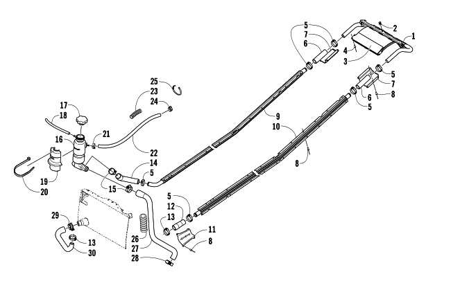 Parts Diagram for Arctic Cat 2007 M8 EFI 153 SNOWMOBILE COOLING ASSEMBLY