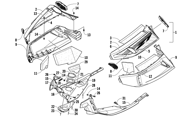 Parts Diagram for Arctic Cat 2008 JAGUAR Z1 1100 EFI SNO PRO SNOWMOBILE SKID PLATE AND SIDE PANEL ASSEMBLY