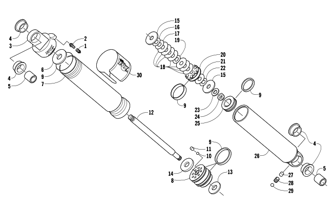 Parts Diagram for Arctic Cat 2008 M8 EFI 153 SNO PRO LIMITED EDITION SNOWMOBILE REAR SUSPENSION REAR ARM SHOCK ABSORBER