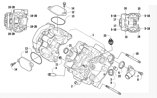 Parts Diagram for Arctic Cat 2008 THUNDERCAT AUTOMATIC TRANSMISSION 4X4 ATV CYLINDER HEAD ASSEMBLY