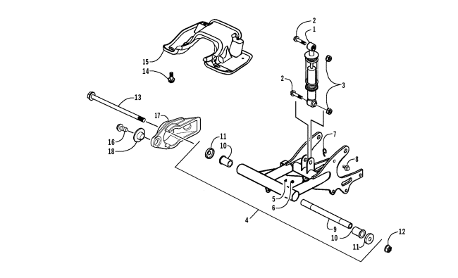 Parts Diagram for Arctic Cat 2010 90 2X4 DVX ATV REAR SUSPENSION ASSEMBLY