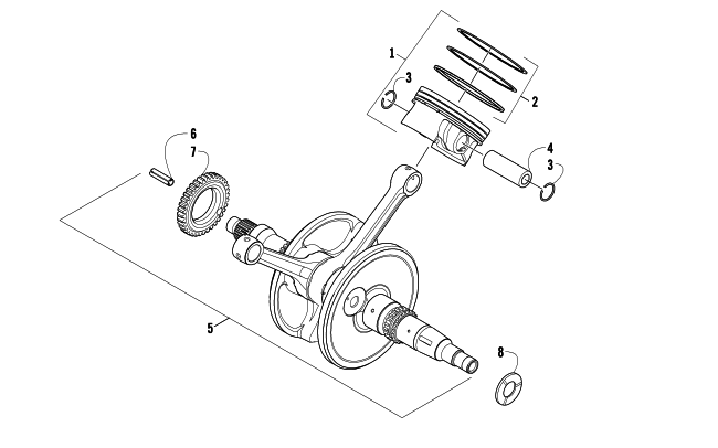 Parts Diagram for Arctic Cat 2009 PROWLER 1000 XTZ 4X4 ATV CRANKSHAFT AND PISTON ASSEMBLY