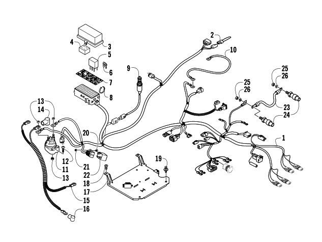 Parts Diagram for Arctic Cat 2007 700 AUTOMATIC TRANSMISSION 4X4 DIESEL ATV WIRING HARNESS ASSEMBLY