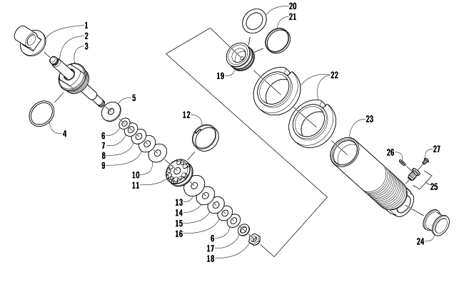 Parts Diagram for Arctic Cat 2007 JAGUAR Z1 EARLY BUILD SNOWMOBILE REAR SUSPENSION FRONT ARM SHOCK ABSORBER