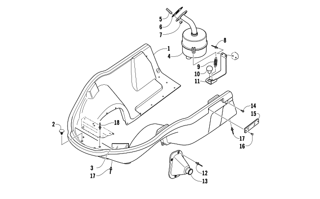 Parts Diagram for Arctic Cat 2006 F 120 SNOWMOBILE BELLY PAN AND EXHAUST ASSEMBLIES