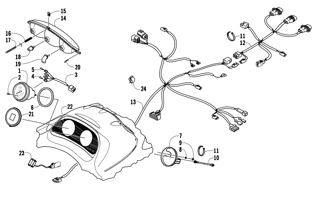 Parts Diagram for Arctic Cat 2008 PANTHER 660 TOURING SNOWMOBILE HEADLIGHT, INSTRUMENTS, AND WIRING ASSEMBLIES