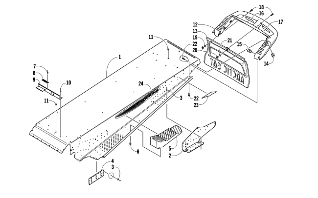 Parts Diagram for Arctic Cat 2008 PANTHER 660 TOURING SNOWMOBILE TUNNEL AND REAR BUMPER