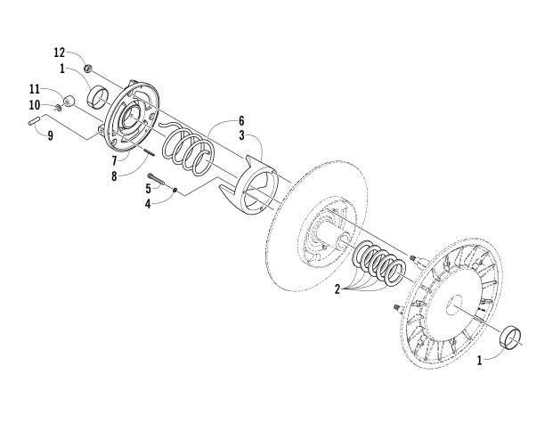Parts Diagram for Arctic Cat 2007 PANTHER 660 TOURING SNOWMOBILE DRIVEN CLUTCH