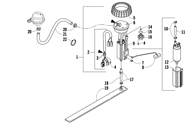 Parts Diagram for Arctic Cat 2007 T660 TOURING SNOWMOBILE FUEL PUMP ASSEMBLY