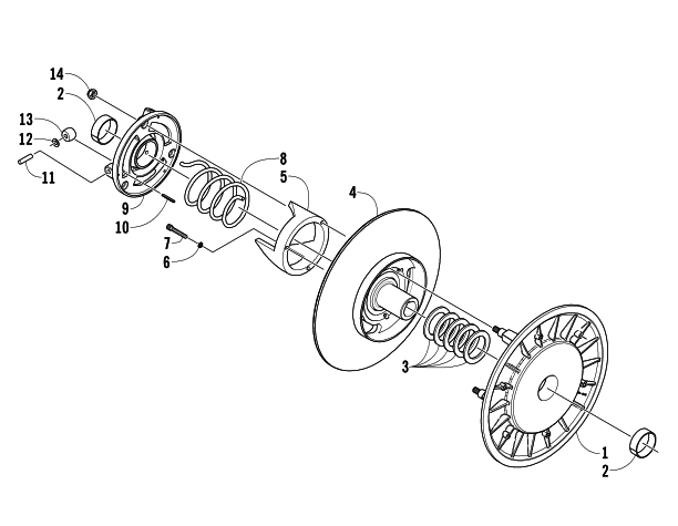 Parts Diagram for Arctic Cat 2006 T660 TOURING SNOWMOBILE DRIVEN CLUTCH
