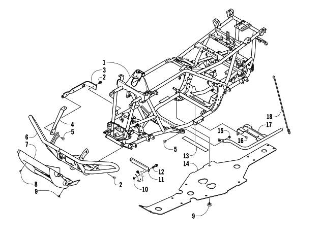 Parts Diagram for Arctic Cat 2008 650 H1 AUTOMATIC TRANSMISSION 4X4 FIS ATV FRAME AND RELATED PARTS