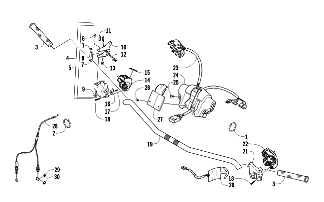 Parts Diagram for Arctic Cat 2008 F5 EFI SNOWMOBILE HANDLEBAR AND CONTROLS