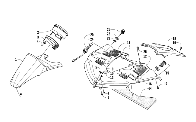 Parts Diagram for Arctic Cat 2008 F6 EFI SNOWMOBILE CONSOLE ASSEMBLY