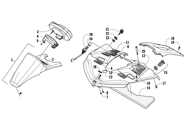 Parts Diagram for Arctic Cat 2008 F1000 EFI SNO PRO LXR SNOWMOBILE CONSOLE ASSEMBLY