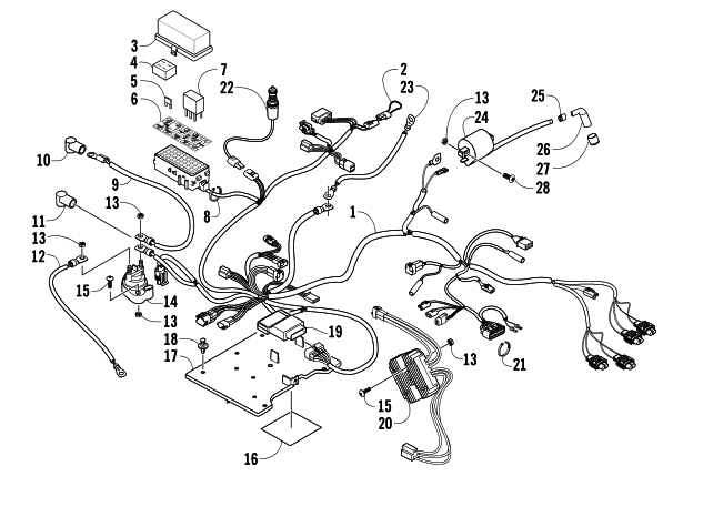 Parts Diagram for Arctic Cat 2008 500 MANUAL TRANSMISSION 4X4 FIS ATV WIRING HARNESS ASSEMBLY