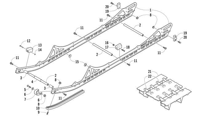 Parts Diagram for Arctic Cat 2008 M1000 EFI 162 SNO PRO LIMITED EDITION SNOWMOBILE SLIDE RAILS AND TRACK ASSEMBLY