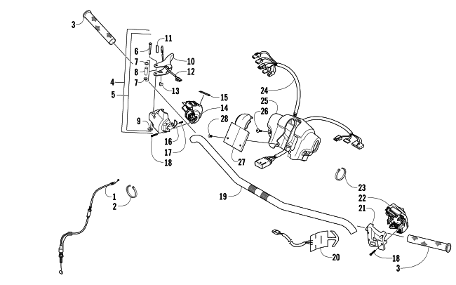 Parts Diagram for Arctic Cat 2008 F6 EFI SNOWMOBILE HANDLEBAR AND CONTROLS