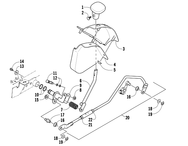Parts Diagram for Arctic Cat 2008 500 MANUAL TRANSMISSION 4X4 FIS ATV SHIFT LEVER ASSEMBLY