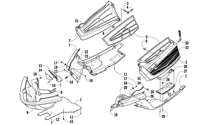 Parts Diagram for Arctic Cat 2008 CROSSFIRE 500 EFI SNOWMOBILE BELLY PAN ASSEMBLY