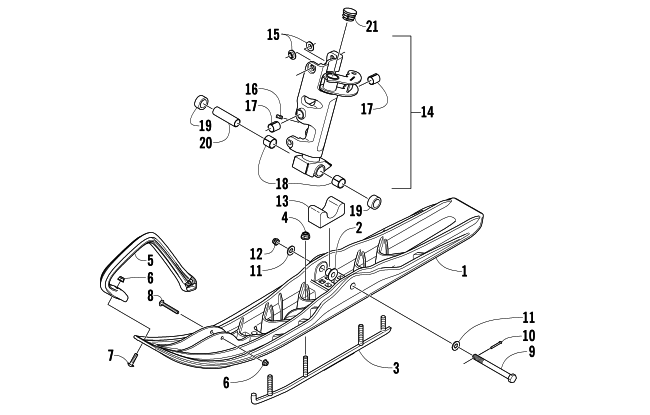 Parts Diagram for Arctic Cat 2011 M6 153 SNOWMOBILE SKI AND SPINDLE ASSEMBLY