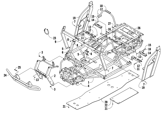 Parts Diagram for Arctic Cat 2008 PROWLER XT 650 H1 AUTOMATIC 4X4 ATV FRAME AND RELATED PARTS