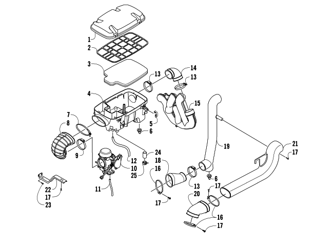 Parts Diagram for Arctic Cat 2008 PROWLER 650 H1 AUTOMATIC 4X4 ATV AIR INTAKE ASSEMBLY