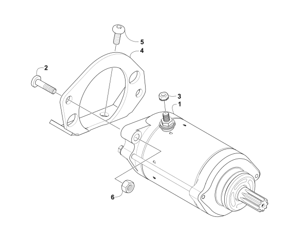 Parts Diagram for Arctic Cat 2007 650 H1 AUTOMATIC TRANSMISSION 4X4 TRV LE ATV STARTER MOTOR ASSEMBLY (VIN: 4UF07ATV97T270001 and above)