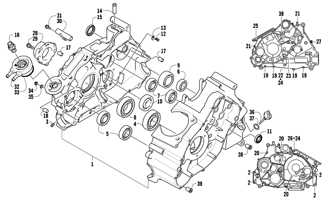 Parts Diagram for Arctic Cat 2007 650 H1 AUTOMATIC TRANSMISSION 4X4 TRV LE ATV CRANKCASE ASSEMBLY (VIN: 4UF07ATV97T270001 and above)