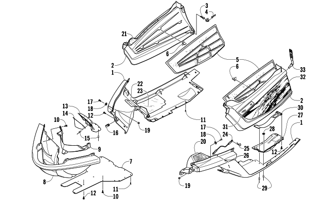 Parts Diagram for Arctic Cat 2008 M6 EFI 153 SNOWMOBILE BELLY PAN ASSEMBLY