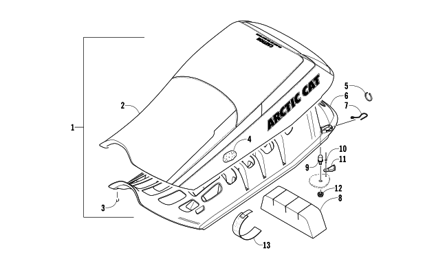 Parts Diagram for Arctic Cat 2008 M1000 EFI 162 SNOWMOBILE SEAT ASSEMBLY